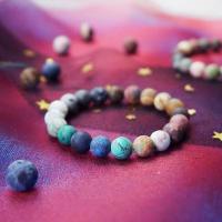 8MM秀气款 原创磨砂天然石星空星球男女手链情侣手串学生礼物饰品手饰手环