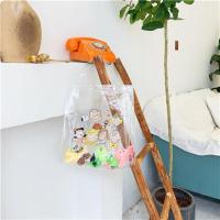 粉色*爱心史露比 韩风夏日单肩包可爱透明果冻包卡通透明防水环保购物袋手提沙滩包