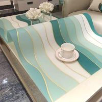 (升级款)海洋波浪1.0mm 40*50cm 防水垫PVC塑料茶几垫防油防烫免洗餐桌垫桌布水晶板电视柜透明垫