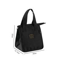 小号黑色[带铝箔层] 手提饭盒袋加厚铝箔保温袋便当包上班带饭手提包手拎防水保温包包