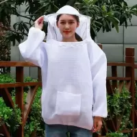 白色 薄款 防蜂衣半身加厚网棉上身透气防蛰蜜蜂防护服养蜂服养蜜蜂养蜂工具