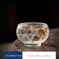 水晶飘花杯 安全包装 水晶茶杯个人杯主人杯加厚品茗杯大号琉璃单杯套装功夫茶具