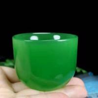 精品碧绿茶杯2个 碧玉色玉石茶壶中式功夫茶壶大容量家用养生泡茶杯茶壶茶杯套装!