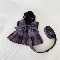 紫色jk胸背 XXS 宠物狗狗猫咪衣服jk背心式牵引衣泰迪比熊外出胸背带遛狗牵引绳