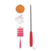 中秋月饼猫薄荷逗猫棒三件套 Zeze中秋节逗猫棒礼盒套装猫薄荷玩具宠物自嗨解闷神器组合用品