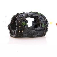 小黑桶 鱼缸造景套餐树脂摆件鱼缸布景水族箱假山城堡鱼虾躲避屋鱼缸装饰