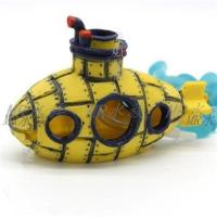 黄色潜水艇 水族鱼缸装饰造景热带鱼缸造景专用树脂空心多洞潜水艇鱼虾嬉戏屋