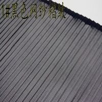 1#黑色 拉伸量1米长*1.5米宽 风琴百褶透明软网纱布料 春夏连衣裙裙子服装面料DIY手工礼服面料