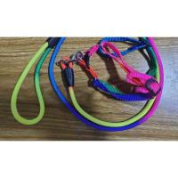 彩色小号S码适用12斤猫狗 遛狗狗牵引绳自动调节p链项圈狗链子狗绳中型大型犬金毛拉布拉多