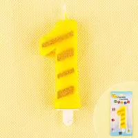 金色数字1 生日蛋糕蜡烛 生日蜡烛 创意 浪漫 卡通 宝宝周岁 数字 儿童 装饰