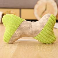 骨头青色 宠物玩具大中小型犬猫骨头耐撕扯咬发声BB叫磨牙棉绳解闷毛绒玩具