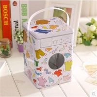 02款(15*15*21cm) zakka大容量洗衣粉储物收纳桶 手提铁皮盒猫狗粮储桶 送勺子
