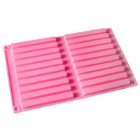 20连长10cm 宽1cm方形 钦田 长条夹心管硅胶模具 夹心蛋糕烘焙模具 冷制皂夹心长管模