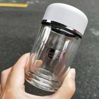 130ML灰白 亚泰水晶贵族双层玻璃杯女士便携迷你小水杯个性杯子办公室泡茶杯