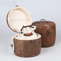 定制LOGO联系客服 实木复古茶叶木桶散茶普洱茶桶小青柑茶叶罐通用白茶包装盒便携