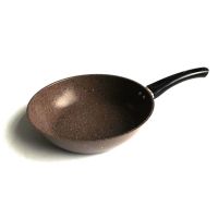 16cm棕色麦饭石锅电磁炉煤气灶通用 户外野餐迷你锅平底锅直径12cm不粘锅牛排锅煎蛋锅小煎锅厨房用品