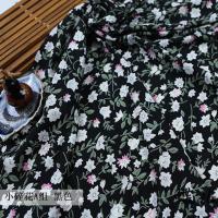 A组碎花黑色/米 雪纺印花面料四面弹不透印花雪纺夏季碎花裙子连衣裙衬衫服装布料