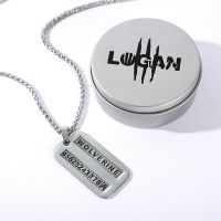 新款单牌-铁盒装 金刚狼周边X战狗牌项链吊坠LOGAN金属狼叔钥匙扣挂件礼物品男