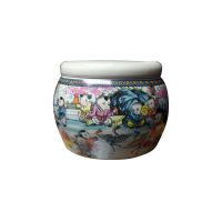 戏婴图 景德镇复古晚清同治款群婴图茶叶罐蛐蛐罐储物罐仿古瓷器带盖罐子