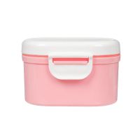 粉色小号 宝宝便携式外出奶粉盒送奶粉勺大容量手提式储存罐辅食水果米粉盒