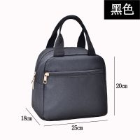 黑色 加厚饭盒袋饭盒包保温便当包手提妈咪包大容量铝箔防水牛津大方包