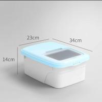 彩虹蓝中号/15斤 厨房装米桶家用密封米箱20斤装米缸面粉储存罐防虫防潮大米收纳盒