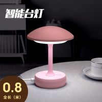台灯(粉色)两插头无遥控 带线产品全长0.8米 台灯学习宿舍护眼灯USB插座卧室床头灯插电式遥控小夜灯婴儿喂奶