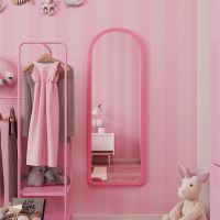 落地或挂墙全身镜(31*120cm) 其他 粉色少女心全身镜化妆落地镜简约卧室家用穿衣镜宿舍试衣镜壁挂镜