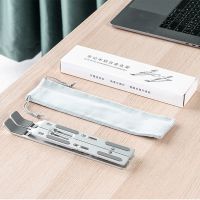 银色[便携可折叠]★送收纳包 笔记本电脑支架托架三角底座可升降便携增高空散热铝合金折叠平板