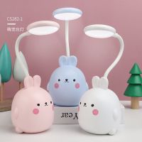 粉色 椭圆灯罩 可爱小台灯卧室ins少女护眼学生桌面宿舍床头灯可充电不插电夜灯