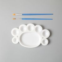 脚丫调色盘 奕丽工厂直销10孔鱼形颜料盘水粉调色盘丙烯调色板椭圆塑料颜料盒