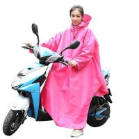 小提花玫红带袖 XXXL 雨衣带袖雨披加大加厚全身男女骑行电瓶车电动车骑手防护有袖子