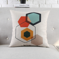 Q5586 45X45cm不含芯 松果屋 几何现代抽象沙发抱枕 厚实棉麻装饰靠垫摆设陈列靠枕腰靠