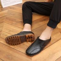 黑色(棕色鞋底) 39皮鞋码 雨天雨鞋男士鞋短筒低帮套鞋防水胶鞋洗车工作鞋防滑厨房鞋男厨.