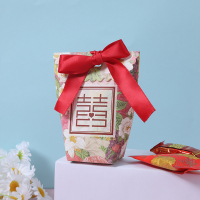 仙女袋双喜红(20个装) 中号 喜糖盒结婚用品婚庆糖果盒伴手礼礼盒婚礼喜糖袋喜糖盒子20个/装