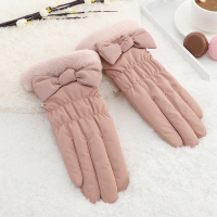 粉红色 均码 南极人手套冬季女加绒加厚保暖防寒学生触屏可爱骑车冬天滑雪手套