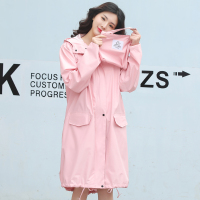 粉色 M 防暴雨成人雨衣女外套时尚徒步长款拉链防水风衣轻薄全身雨披男潮