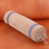 卡其色 15*50cm(单套子) 亚星 中式多功能糖果枕沙发抱枕 加大时尚民族风圆柱形靠垫护颈枕