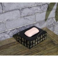 黑色 中式复古家居装饰品 会所客栈卫浴用品仿古工艺品书法香皂盒铭