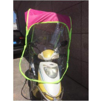 6代无帽檐（玫红）有后视镜 二轮电动踏板电瓶车用遮阳伞篷防雨棚挡风罩雨披简易车棚车篷。