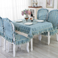蓝色 椅靠 椅子布茶几艺餐坐垫垫桌圆形布布餐桌布台布套装餐巾椅套椅垫椅垫