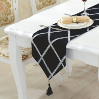 灰色 桌旗=28*180cm 简约现代桌旗条纹亮丝闪时尚品质奢华茶几布桌布餐旗盖布时尚床旗