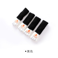 黑色桌脚垫四只装 可爱日式静音耐磨桌椅脚套椅子凳子桌脚垫 猫爪桌脚套地板保护垫