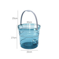 小号透明蓝 透明加厚水桶塑料桶家用大号储水桶手提桶学生洗衣桶宿舍洗澡桶子