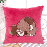 大象(红) 枕套(单枕套)40X40cm 可爱卡通客厅沙发抱枕靠垫靠背办公室床头汽车抱枕套不含芯正方形