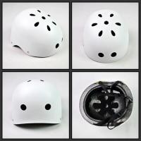 磨砂白M码(54-58CM) HK轮滑板溜冰鞋安全帽成人儿童bboy街舞头转自行车骑行跆拳道头盔