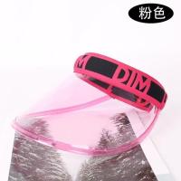 Q18-鸭舌帽粉色 成人56-58cm 雨帽遮雨透明PVC电瓶车挡雨帽子盆帽女夏遮阳防雨防风渔夫帽子