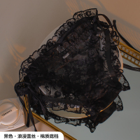 黑色 M 80-95斤 内裤女性感镂空蕾丝微透夏季薄款绑带柔软亲肤微透低腰弹力不勒腿