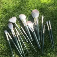 绿云化妆刷(裸刷) 人造纤维 14支化妆刷套装沧州软毛平价散粉眼影粉底刷初学者全套超柔软刷子