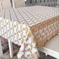 387烫金 50*60cm（床头柜布） 长方形茶几桌布防水防烫防尘免洗餐桌垫PVC田园欧式台布塑料布艺